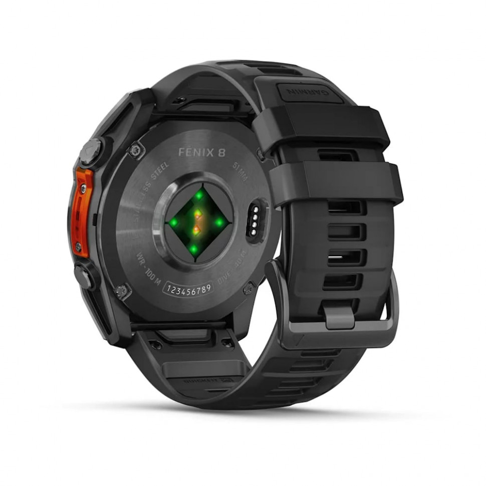 Умные часы Garmin Fenix 8 51mm AMOLED Slate Gray with Black Silicone Band (010-02905-00)