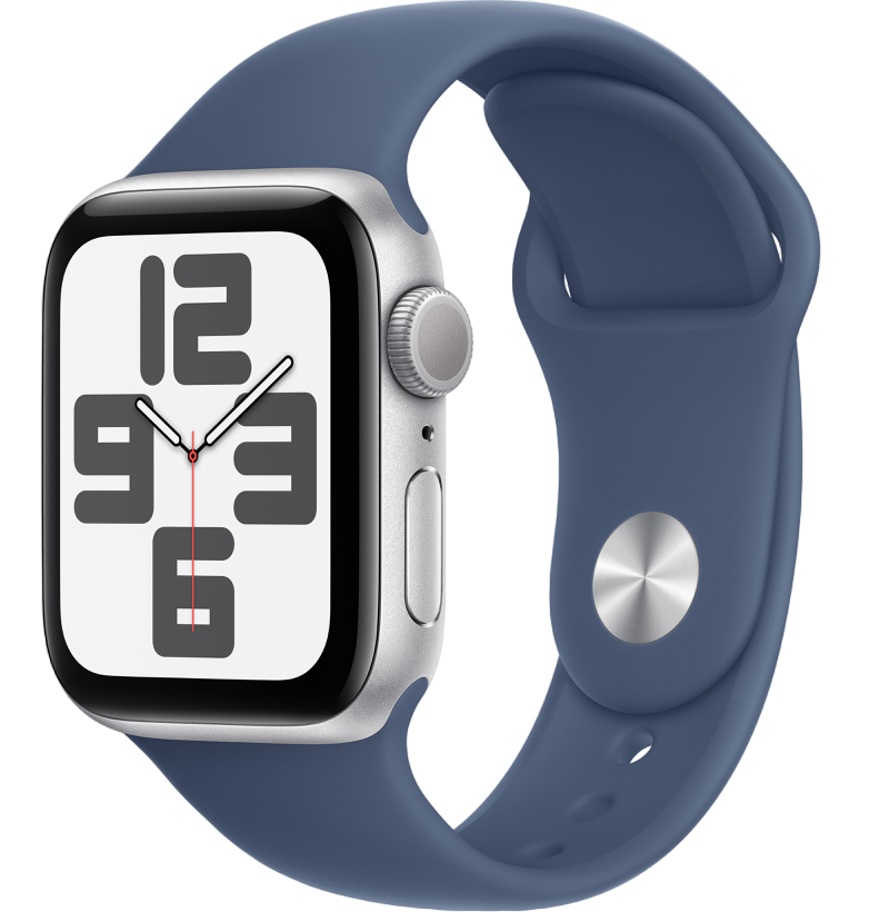 Умные часы Apple Watch SE 2024 40mm Silver Aluminum Case with Denim Sport Band (S/M)