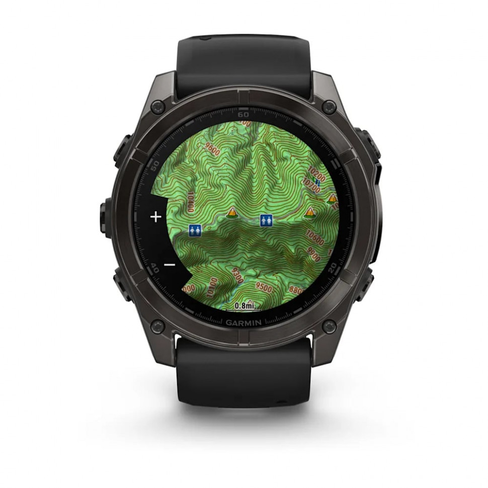 Умные часы Garmin Fenix 8 51mm AMOLED Sapphire Carbon Gray DLC Titanium with Black/Pebble Gray Silicone Band (010-02905-20)