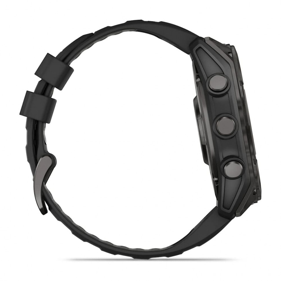 Умные часы Garmin Fenix 8 51mm AMOLED Sapphire Carbon Gray DLC Titanium with Black/Pebble Gray Silicone Band (010-02905-20)
