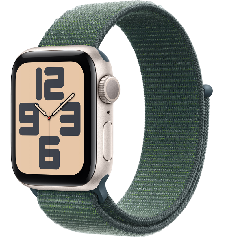 Умные часы Apple Watch SE 2024 40mm Starlight Aluminum Case with Lake Green Sport Loop