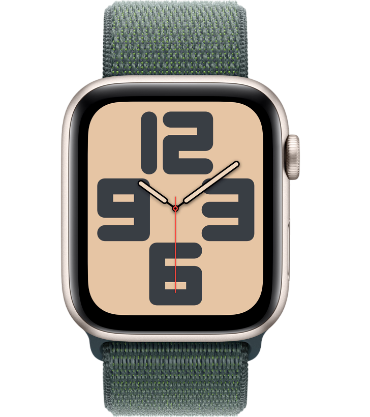 Умные часы Apple Watch SE 2024 40mm Starlight Aluminum Case with Lake Green Sport Loop