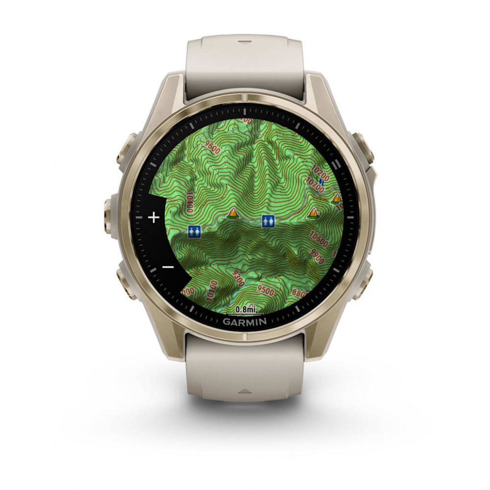 Умные часы Garmin Fenix 8 43mm AMOLED Sapphire Soft Gold with Fog Gray/Dark Sandstone Silicone Band (010-02903-10)