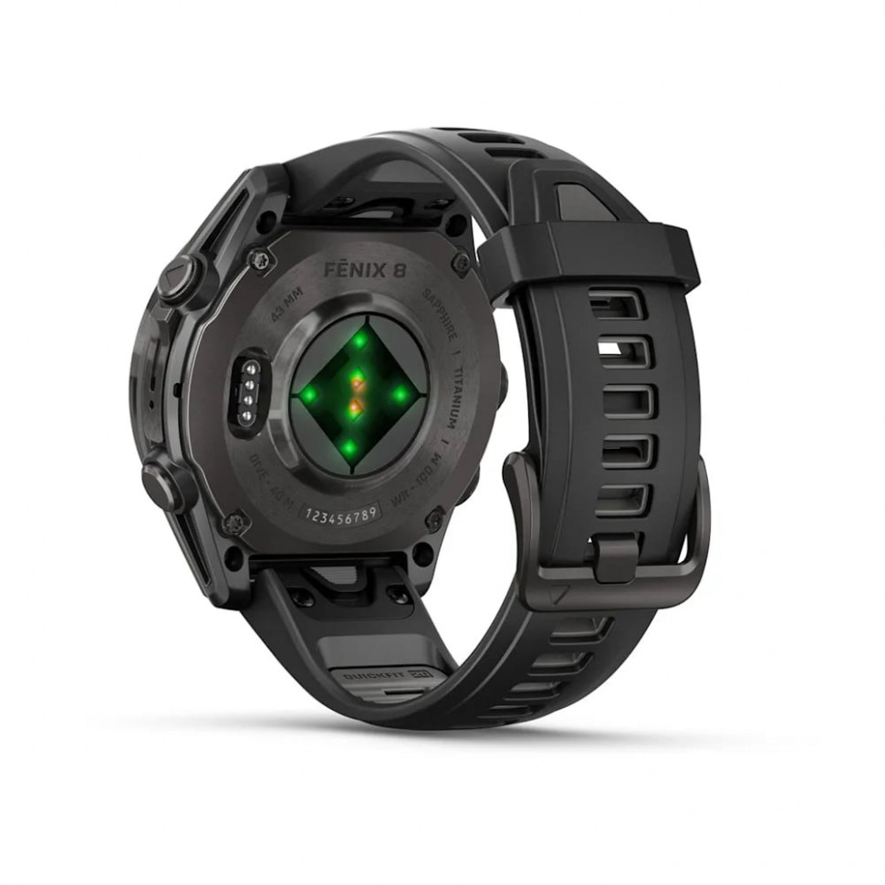 Умные часы Garmin Fenix 8 43mm AMOLED Sapphire Carbon Gray DLC Titanium with Black/Pebble Gray Silicone Band (010-02903-21)