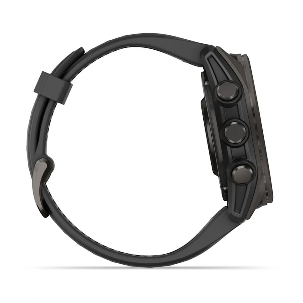 Умные часы Garmin Fenix 8 43mm AMOLED Sapphire Carbon Gray DLC Titanium with Black/Pebble Gray Silicone Band (010-02903-21)