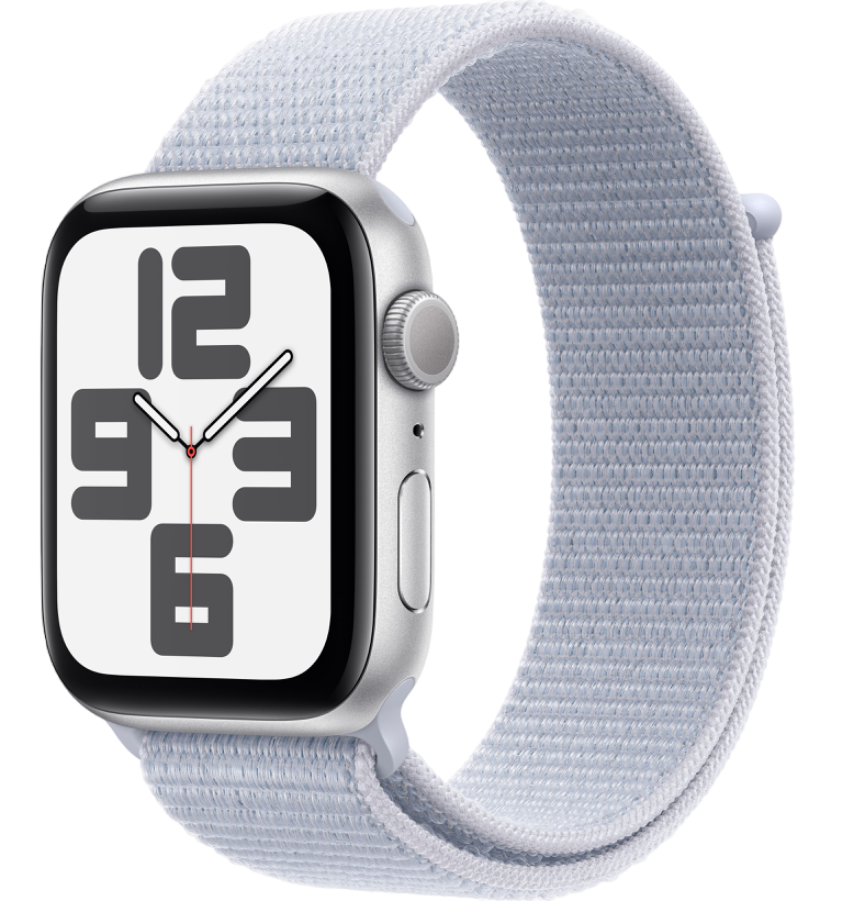 Умные часы Apple Watch SE 2024 44mm Silver Aluminum Case with Blue Cloud Sport Loop