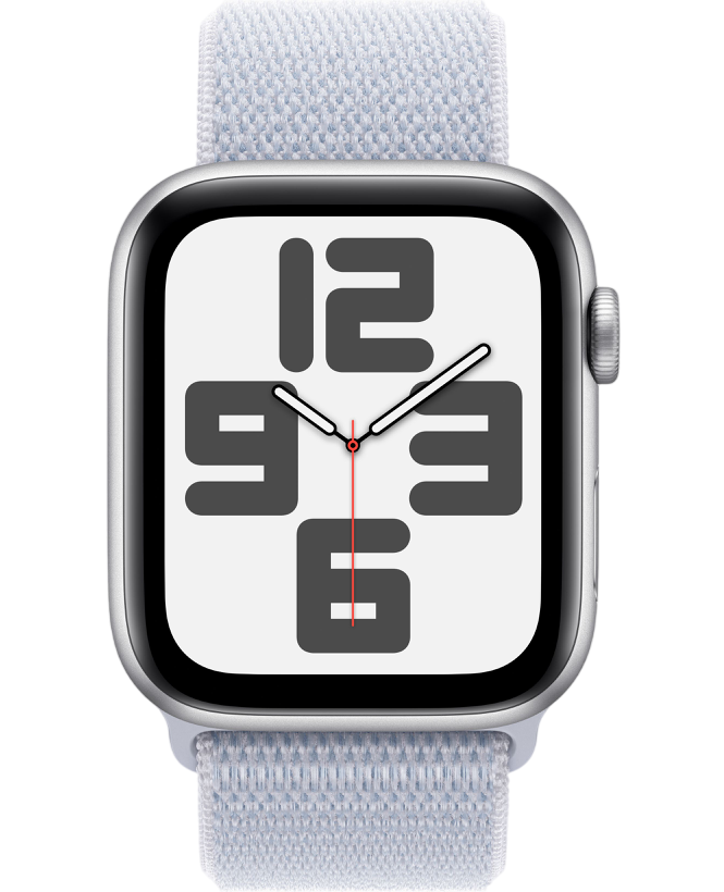 Умные часы Apple Watch SE 2024 44mm Silver Aluminum Case with Blue Cloud Sport Loop