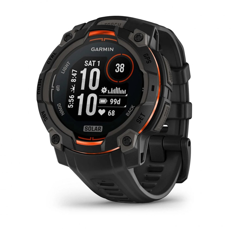 Умные часы Garmin Instinct 3 45mm SOLAR Black with Black Band (010-02934-00)