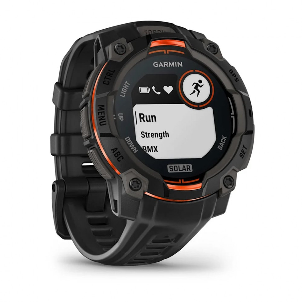 Умные часы Garmin Instinct 3 45mm SOLAR Black with Black Band (010-02934-00)