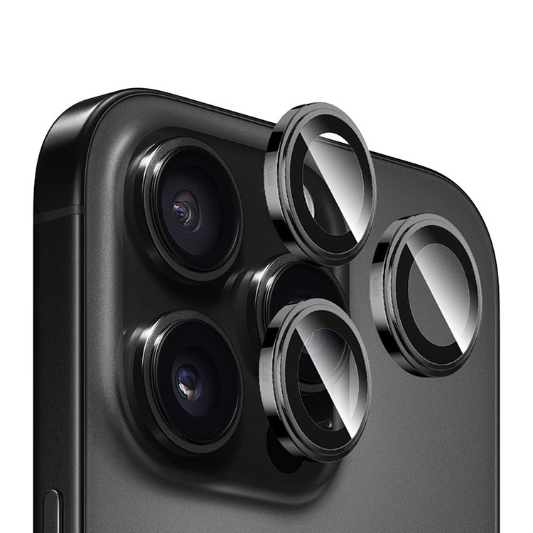 Защитное стекло на камеру HOCO V12 Plus для iPhone 16 Pro/16 Pro Max Черный