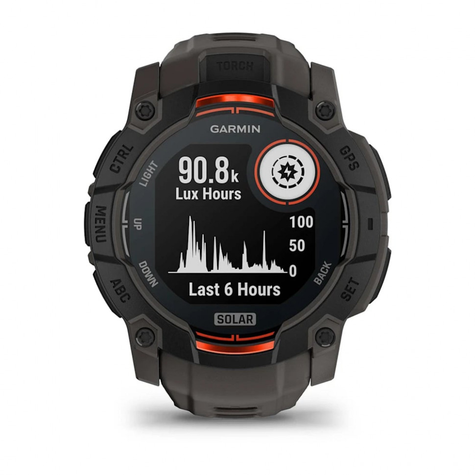 Умные часы Garmin Instinct 3 50mm SOLAR Black with Charcoal Band (010-02935-00)