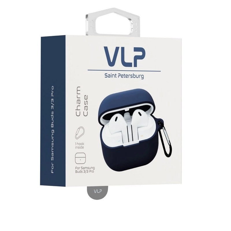 Чехол для наушников VLP Charm Case для Samsung Galaxy Buds 3/3 Pro Темно-синий