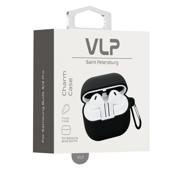 Чехол для наушников VLP Charm Case для Samsung Galaxy Buds 3/3 Pro Черный