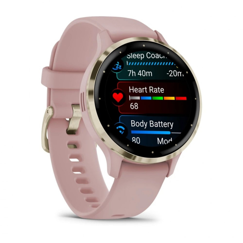 Умные часы Garmin Venu 3S 41mm Soft Gold Stainless Steel Bezel with Dust Rose Case and Silicone Band (010-02785-03)
