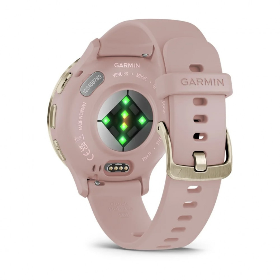 Умные часы Garmin Venu 3S 41mm Soft Gold Stainless Steel Bezel with Dust Rose Case and Silicone Band (010-02785-03)