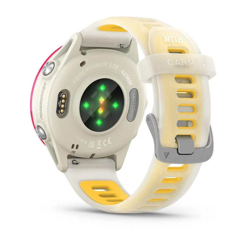 Умные часы Garmin Forerunner 570 42mm Raspberry Aluminum with Translucent Bone/Mango Band (010-02970-02)
