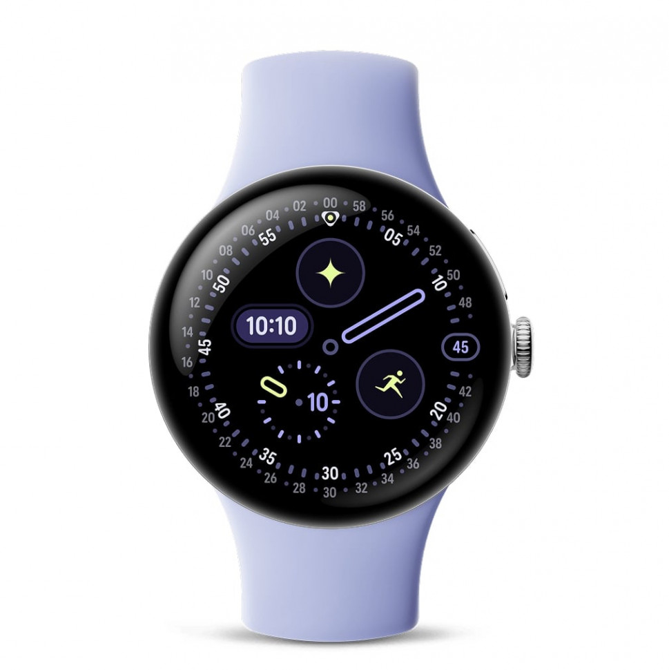 Умные часы Google Pixel Watch 4 41mm Wi-Fi Серебряный/Фиолетовый (Polished Silver/Iris)