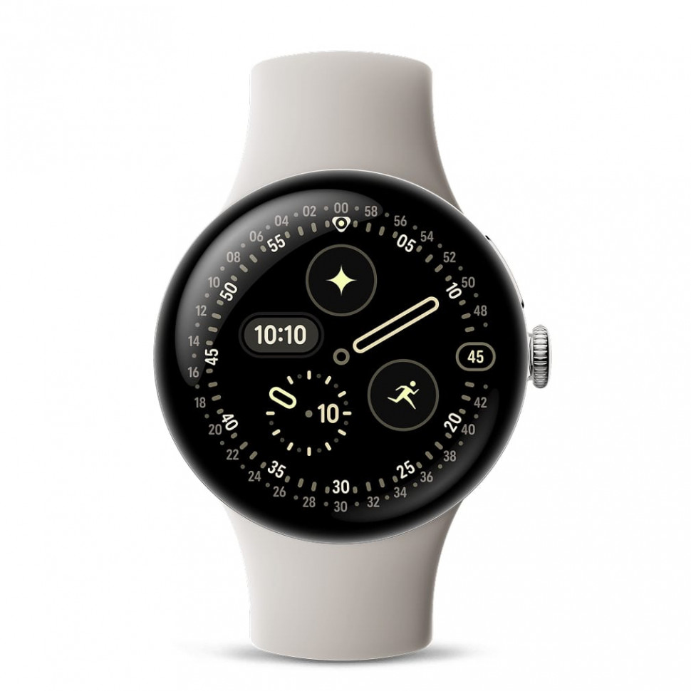 Умные часы Google Pixel Watch 4 41mm Wi-Fi Серебряный/Бежевый (Polished Silver/Porcelain)