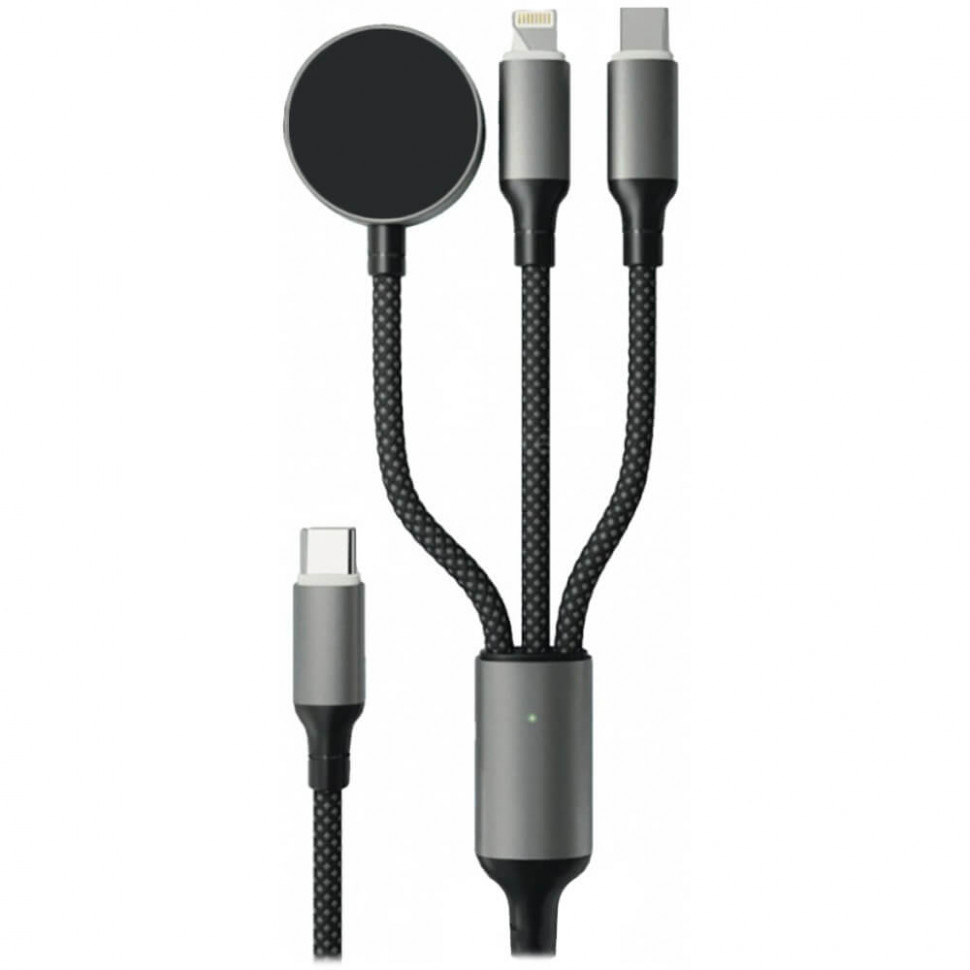 Кабель VLP Dragon Cable 3 in 1 USB-C to USB-C/Lightning/Watch 1.2m Черный