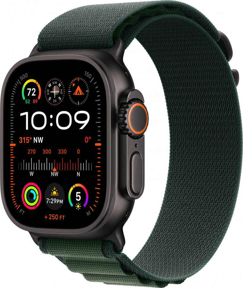 Умные часы Apple Watch Ultra 2 2024 49mm Black Titanium Case with Dark Green Alpine Loop (L)