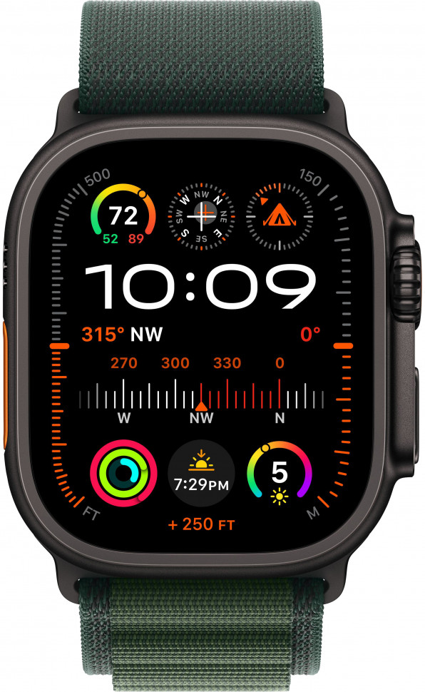 Умные часы Apple Watch Ultra 2 2024 49mm Black Titanium Case with Dark Green Alpine Loop (L)