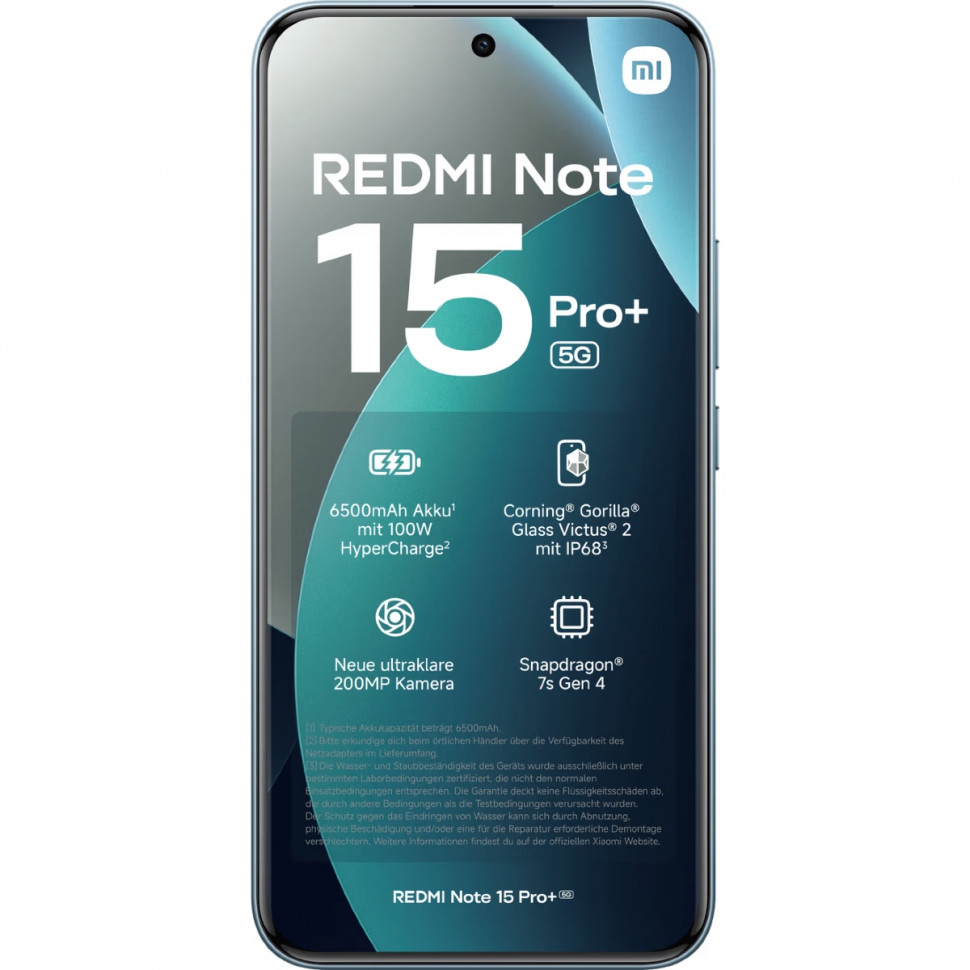Смартфон Xiaomi Redmi Note 15 Pro+ 5G 8/256GB Голубой (Glacier Blue)