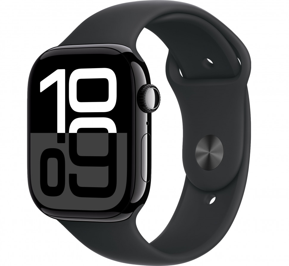 Умные часы Apple Watch Series 10 46mm Jet Black Aluminum Case with Black Sport Band (M/L)