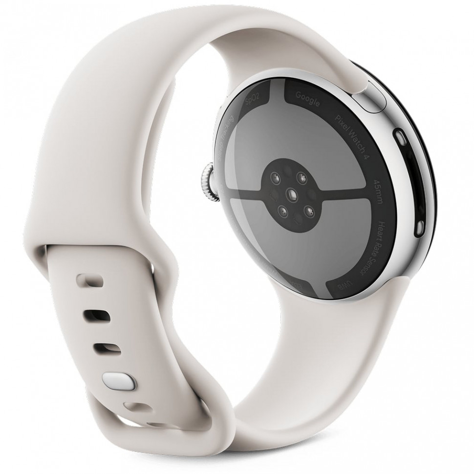 Умные часы Google Pixel Watch 4 45mm Wi-Fi Серебряный/Бежевый (Polished Silver/Porcelain)
