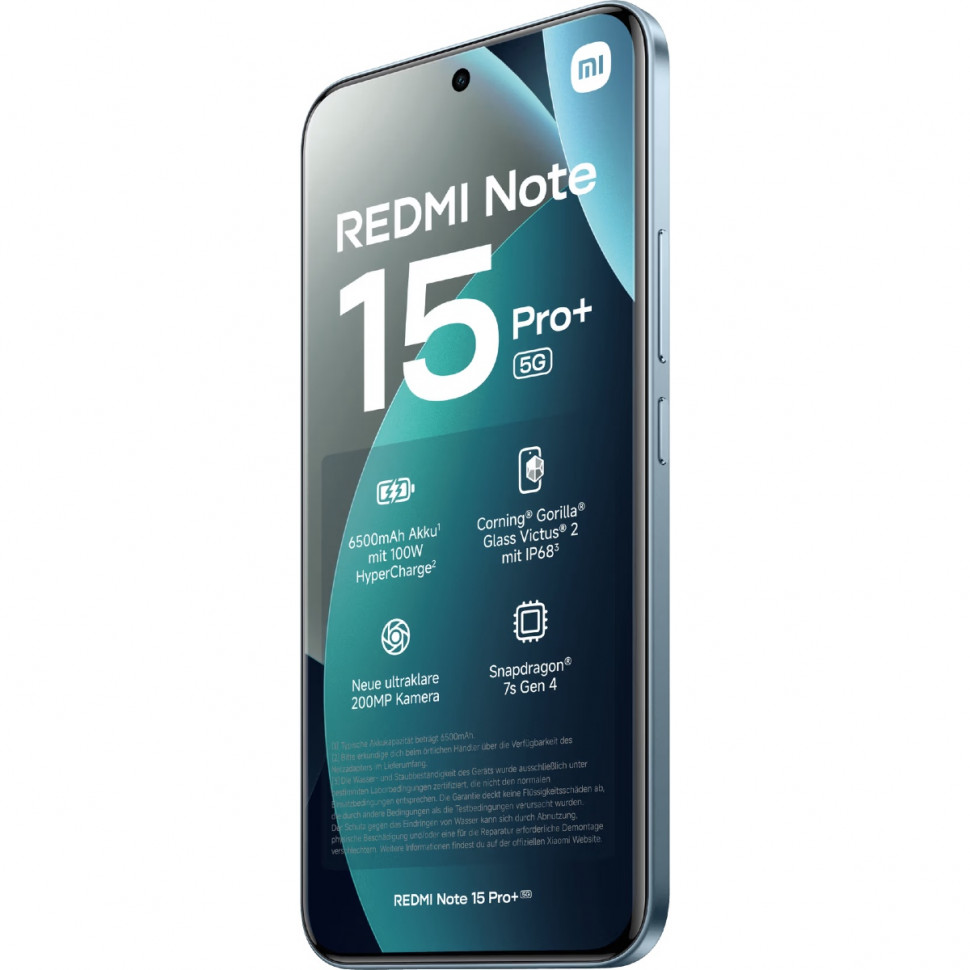 Смартфон Xiaomi Redmi Note 15 Pro+ 5G 12/256GB Голубой (Glacier Blue)