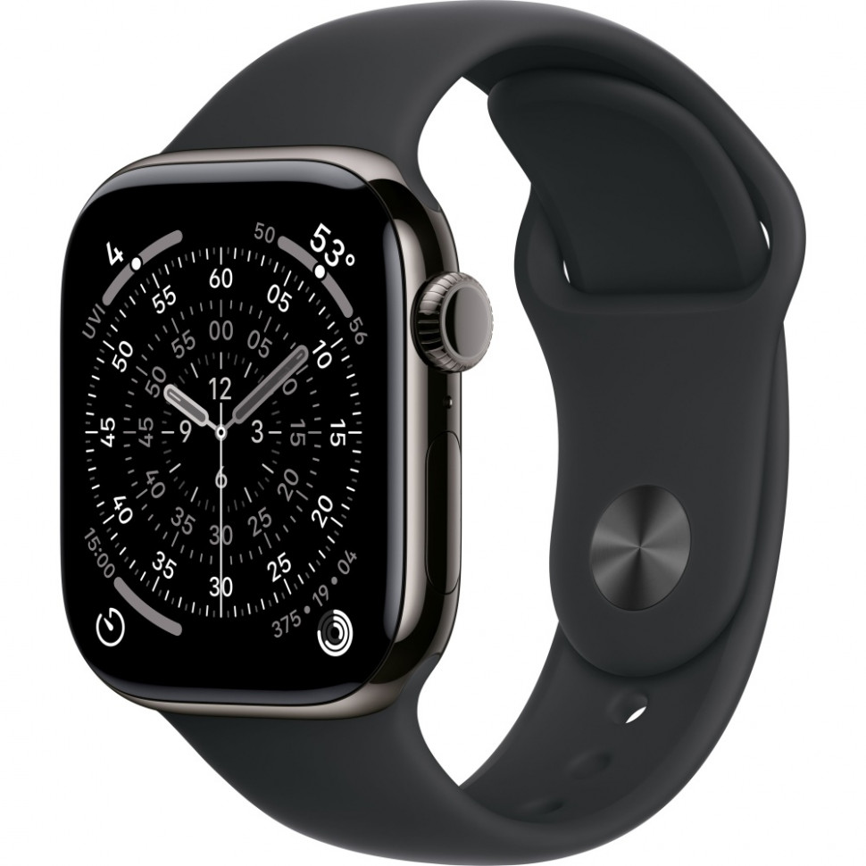 Умные часы Apple Watch Series 11 42mm Slate Titanium Case with Black Sport Band (S/M)
