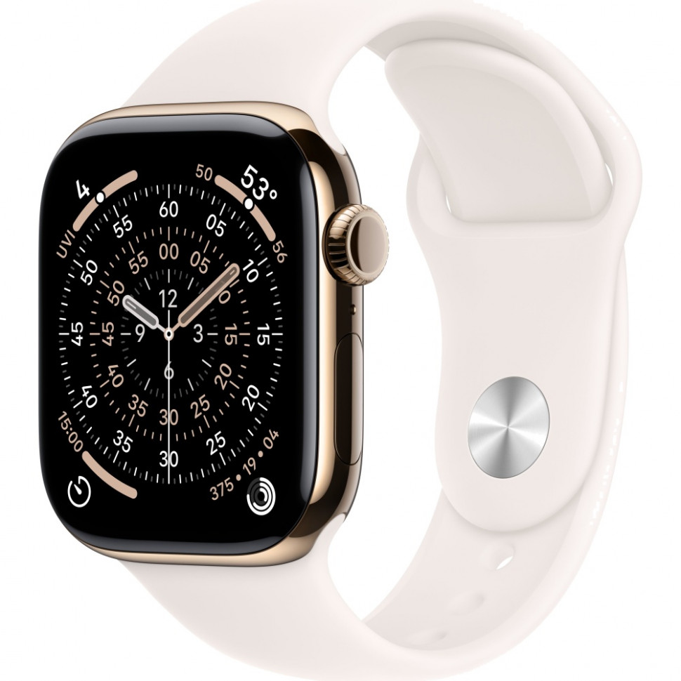 Умные часы Apple Watch Series 11 42mm Gold Titanium Case with Light Blush Sport Band (S/M)