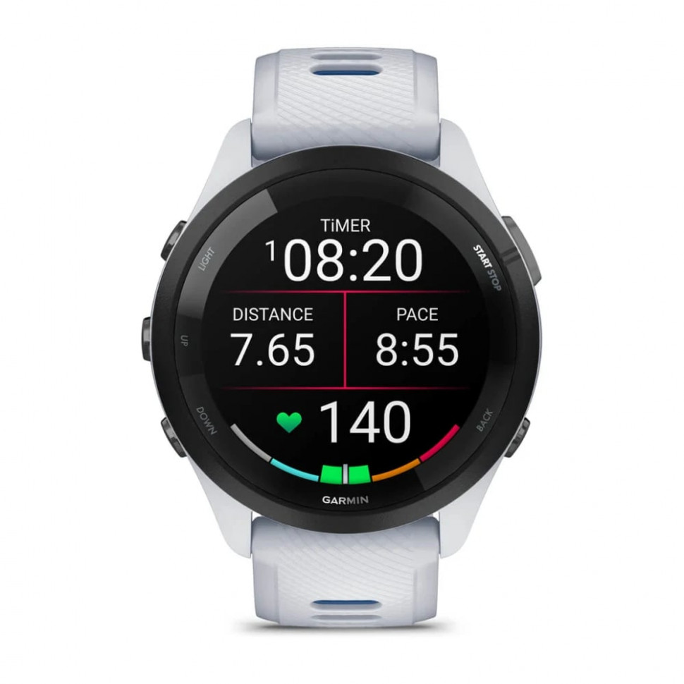 Умные часы Garmin Forerunner 265 46mm Black Bezel with Whitestone Case and Whitestone/Tidal Blue Silicone Band (010-02810-11)