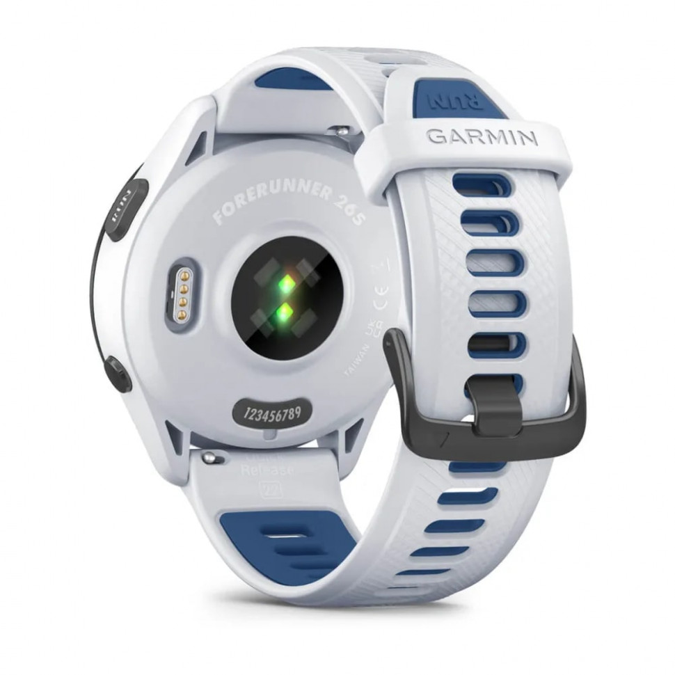Умные часы Garmin Forerunner 265 46mm Black Bezel with Whitestone Case and Whitestone/Tidal Blue Silicone Band (010-02810-11)