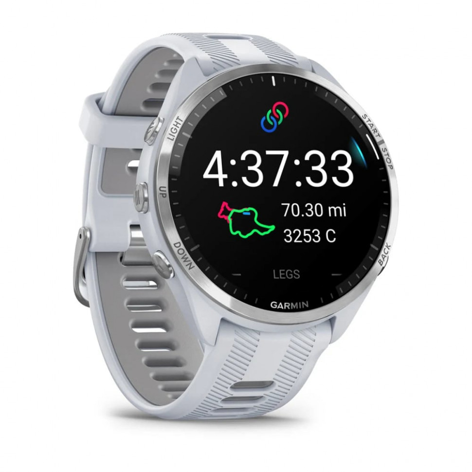 Умные часы Garmin Forerunner 965 Titanium Bezel with Whitestone Case and Whitestone/Powder Gray Silicone Band (010-02809-11)