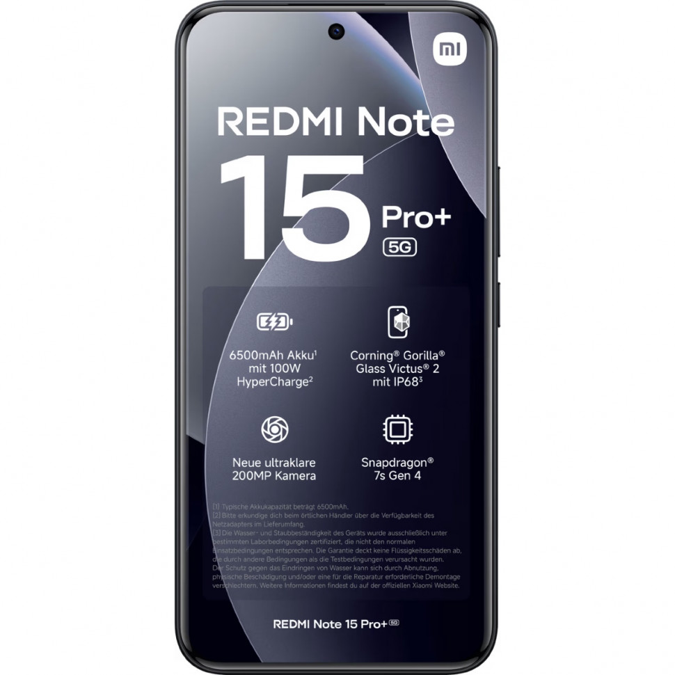 Смартфон Xiaomi Redmi Note 15 Pro+ 5G 8/256GB Черный (Black)