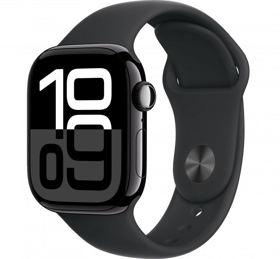 Умные часы Apple Watch Series 10 42mm Jet Black Aluminum Case with Black Sport Band (M/L)