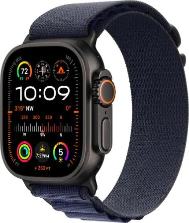 Умные часы Apple Watch Ultra 2 2024 49mm Black Titanium Case with Navy Alpine Loop (M)