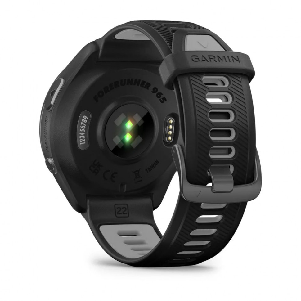 Умные часы Garmin Forerunner 965 Carbon Gray DLC Titanium Bezel with Black Case and Black/Powder Gray Silicone Band (010-02809-10)