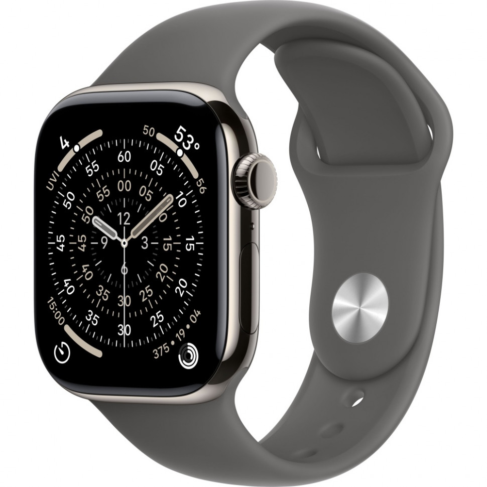 Умные часы Apple Watch Series 11 42mm Natural Titanium Case with Stone Gray Sport Band (M/L)
