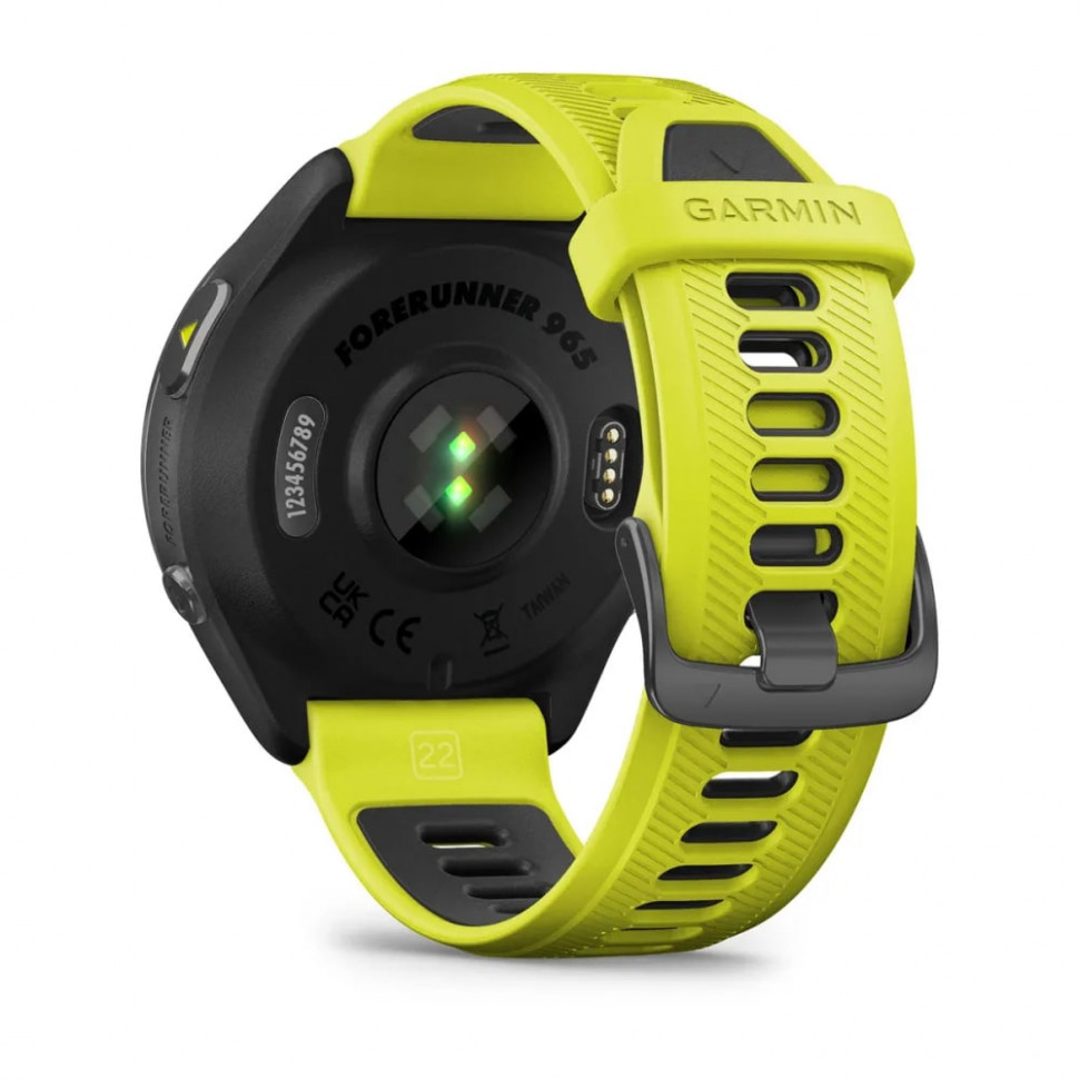 Умные часы Garmin Forerunner 965 Carbon Gray DLC Titanium Bezel with Black Case and Amp Yellow/Black Silicone Band (010-02809-12)
