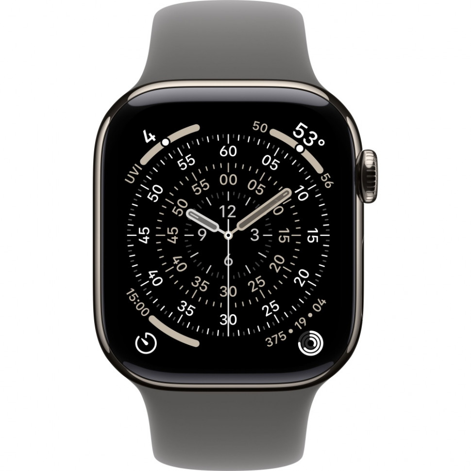 Умные часы Apple Watch Series 11 42mm Natural Titanium Case with Stone Gray Sport Band (S/M)