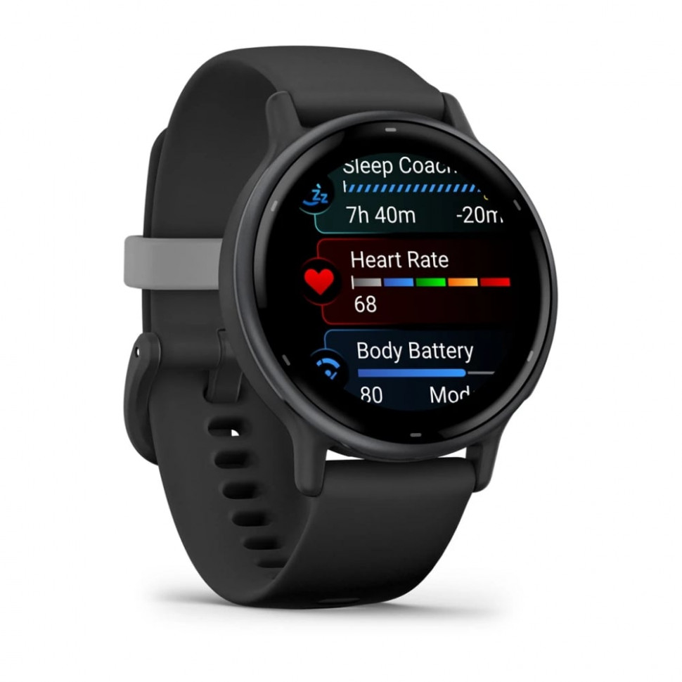 Умные часы Garmin Vivoactive 5 Slate Aluminum Bezel with Black Case and Silicone Band (010-02862-10)