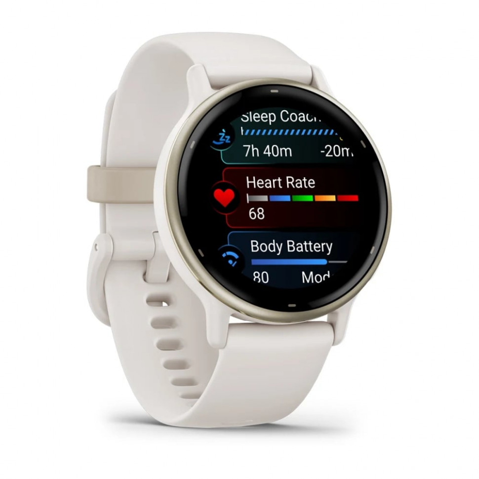 Умные часы Garmin Vivoactive 5 Cream Gold Aluminum Bezel with Ivory Case and Silicone Band (010-02862-11)