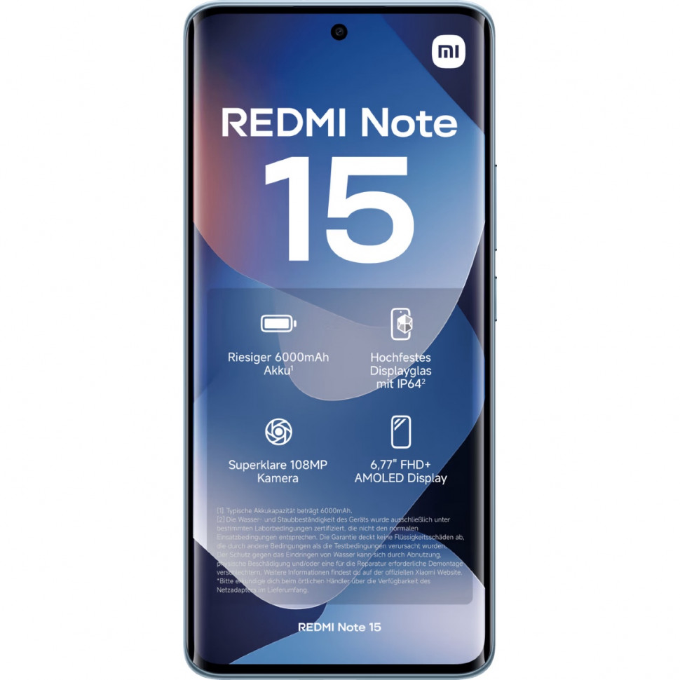 Смартфон Xiaomi Redmi Note 15 4G 8/256GB Синий (Glacier Blue)