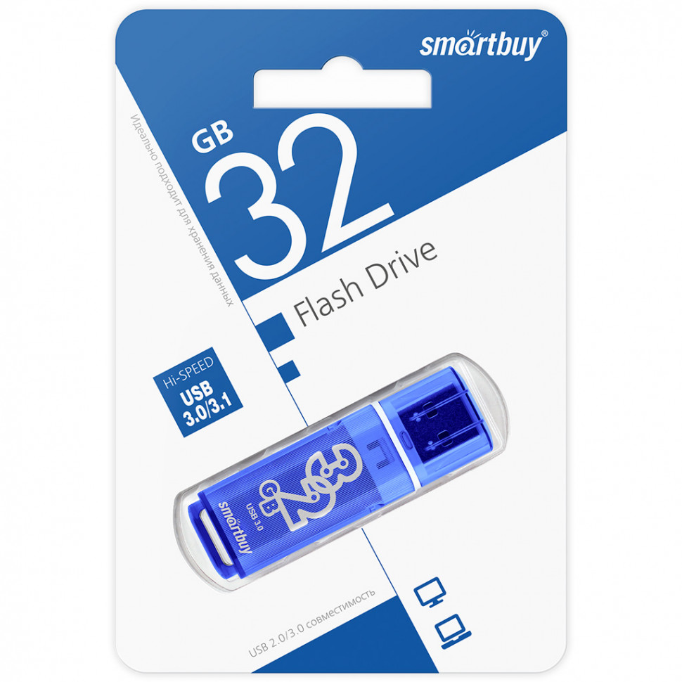 Флеш-накопитель SmartBuy 32GB Glossy series Dark Blue (SB32GBGS-DB)