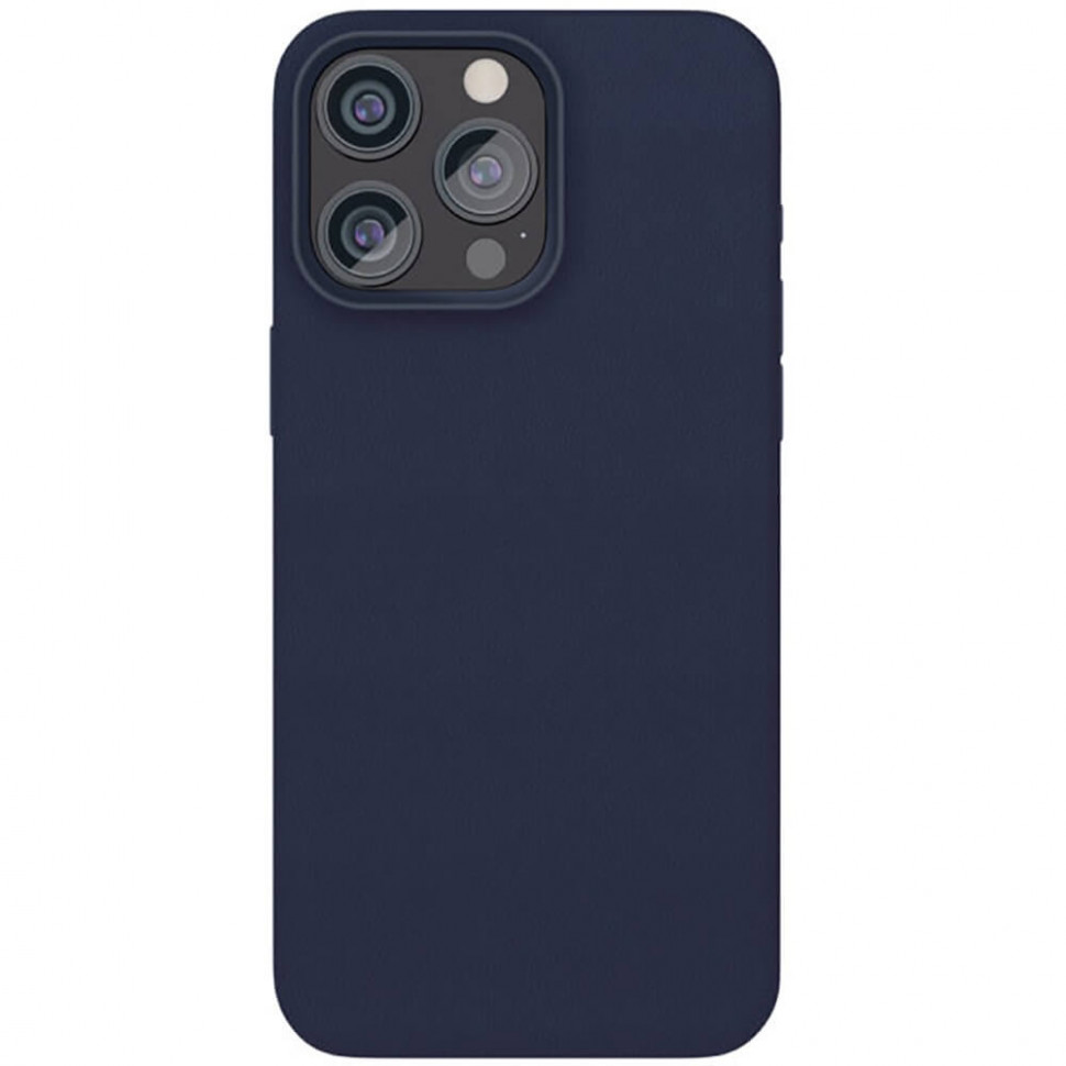 Чехол защитный VLP Ecopelle Case MagSafe iPhone 15 Pro Темно-синий