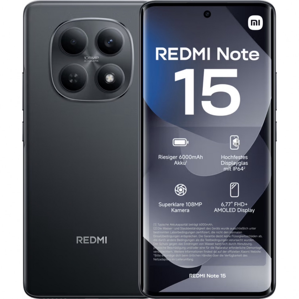 Смартфон Xiaomi Redmi Note 15 4G 8/256GB Черный (Black)