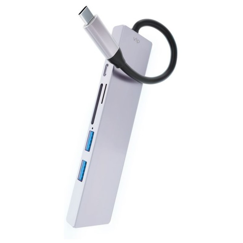 Стыковочная станция VLP USB-C Multiport Hub 6 в 1 Серебро