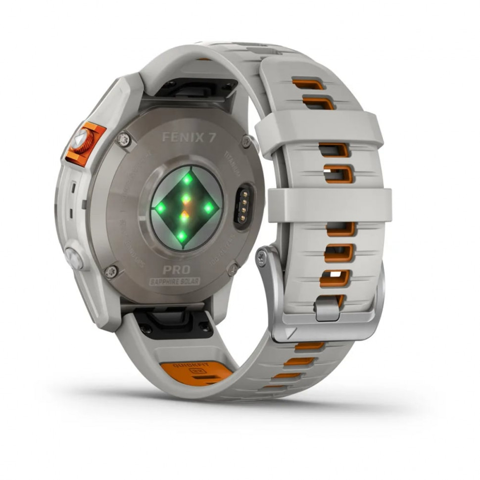 Умные часы Garmin Fenix 7 Pro 47mm SOLAR Sapphire Titanium with Fog Gray/Ember Orange Band (010-02777-21)