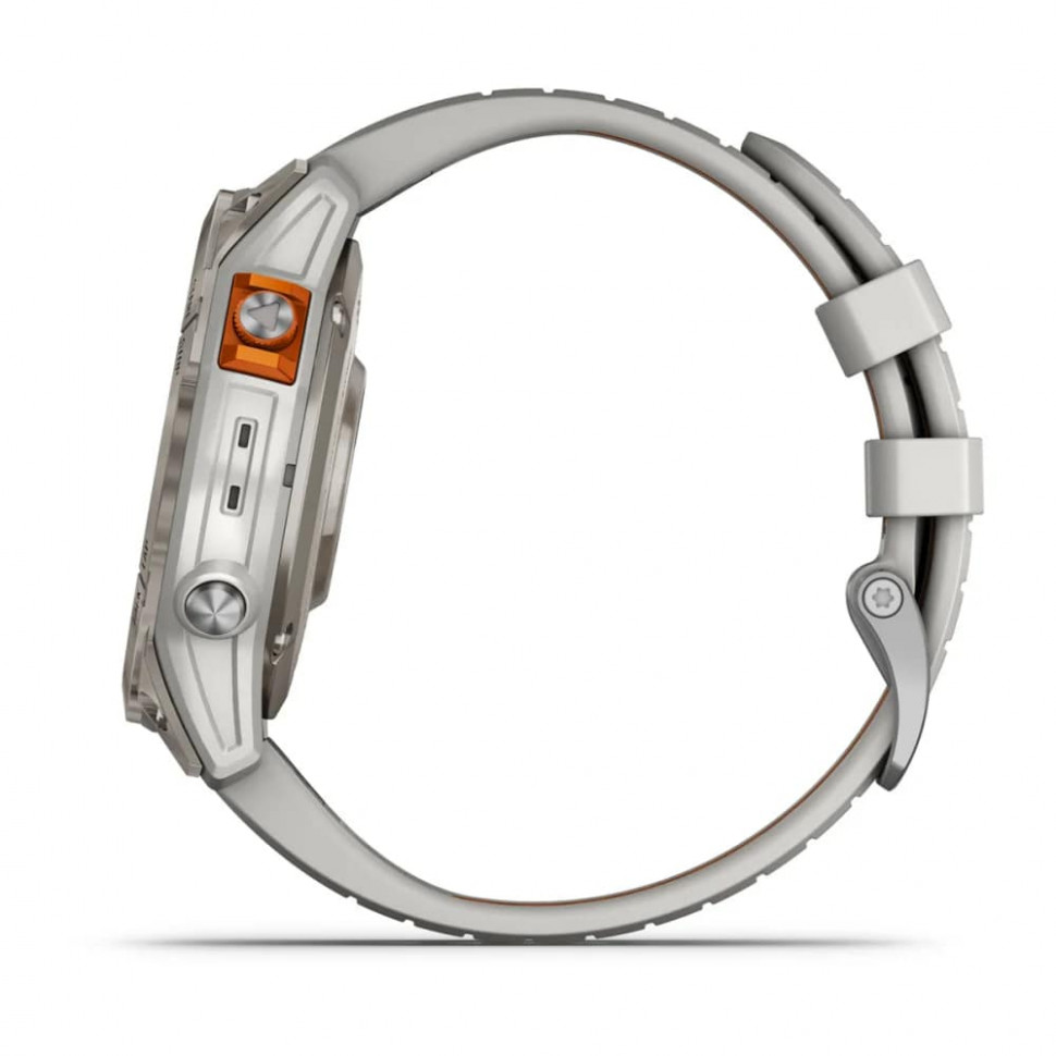 Умные часы Garmin Fenix 7 Pro 47mm SOLAR Sapphire Titanium with Fog Gray/Ember Orange Band (010-02777-21)